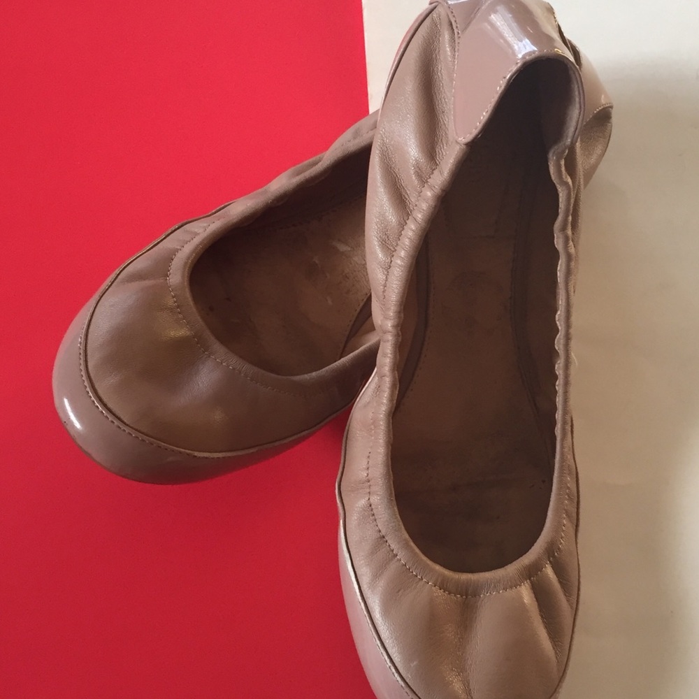 Calvin Klein leather cream ballet slippers